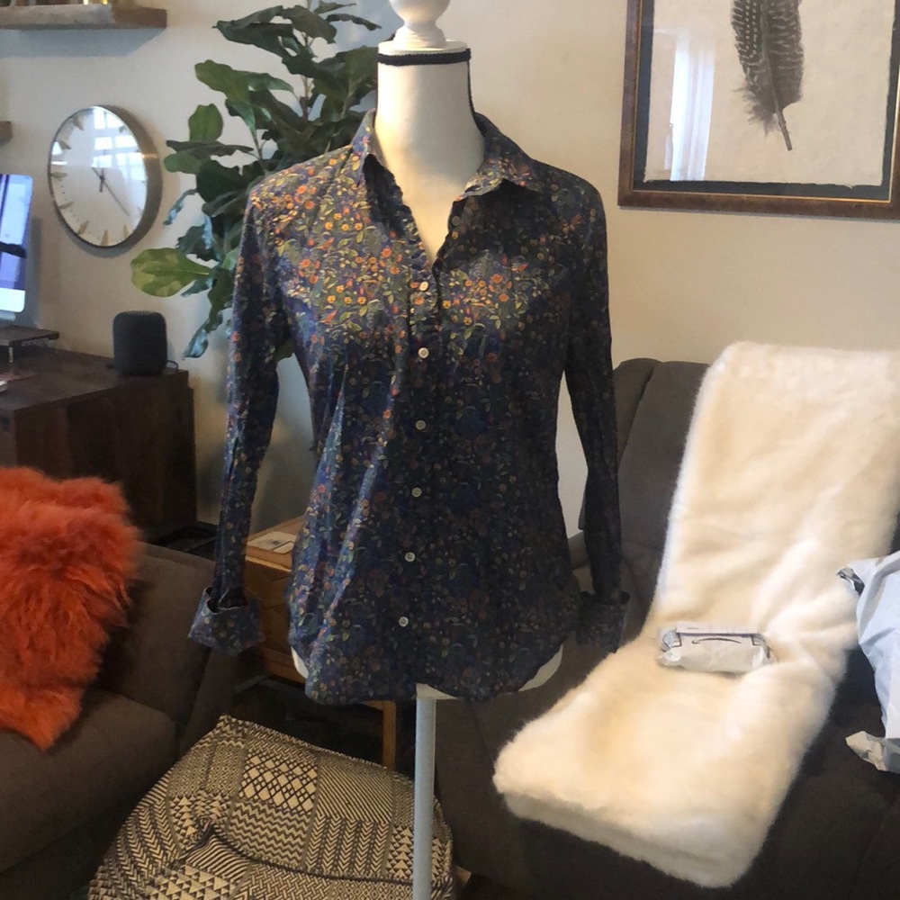 JCrew Liberty Fabric Button-Down with Bird Motif